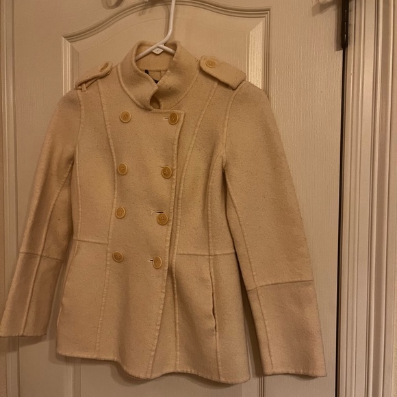 Talbots, Cream Colored Peacoat, Size 4 - Picture 4 of 4